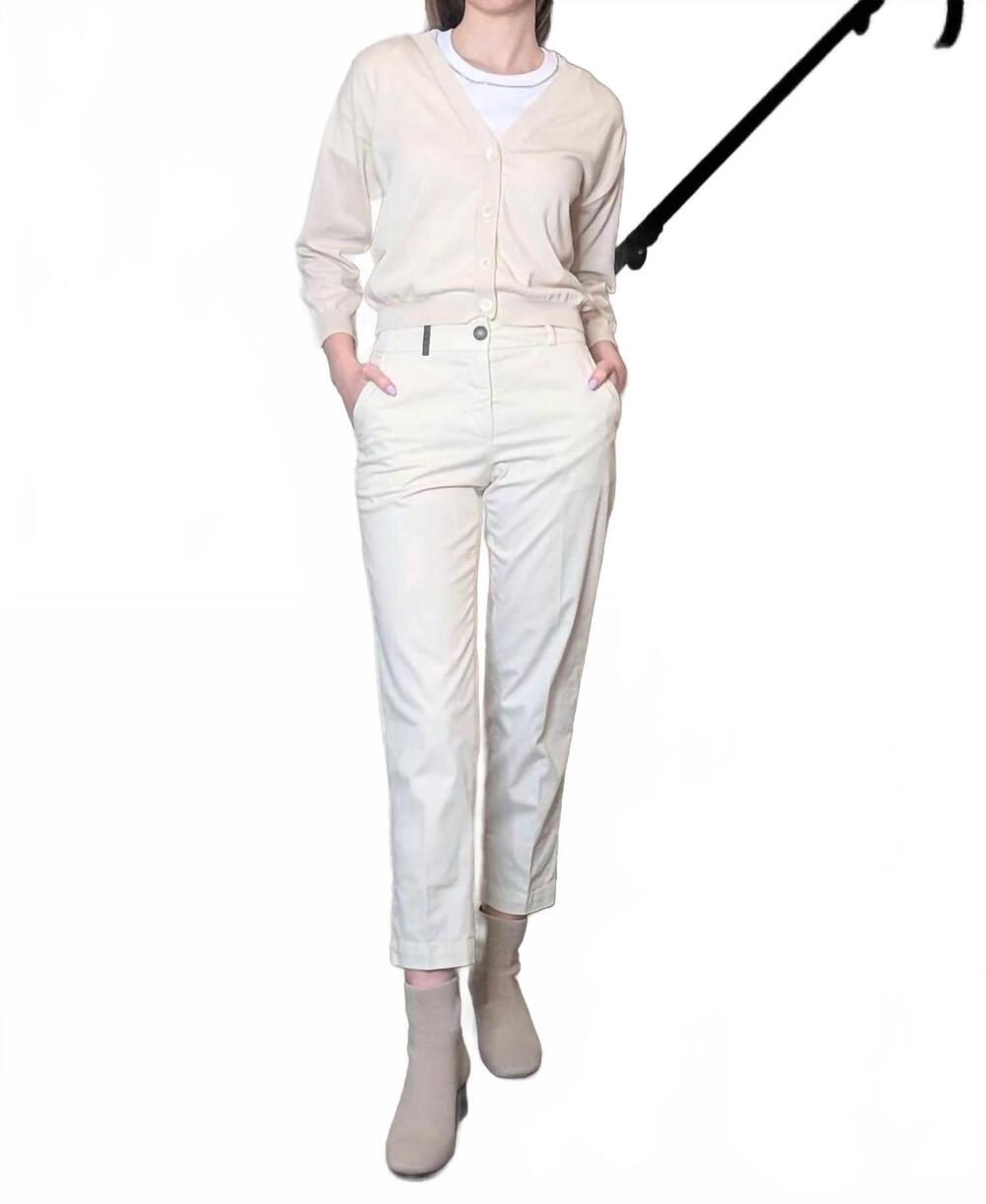 NEW PESERICO quarter length sleeve cotton crepe cardigan with chain-accented sho